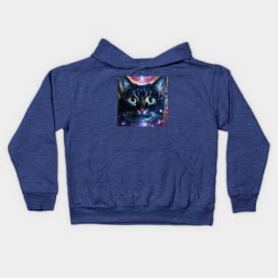 Space Cat Watches Over the Cats of the Galaxy Kids Hoodie